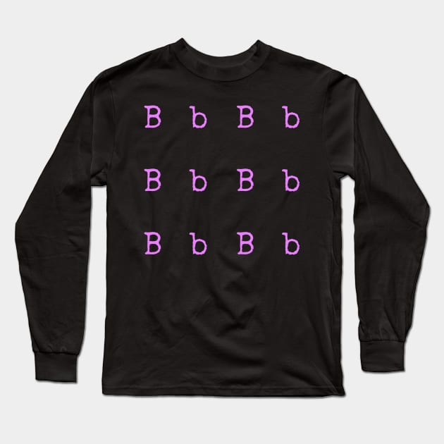 Pink Typewriter Letter B Long Sleeve T-Shirt by anacarminda